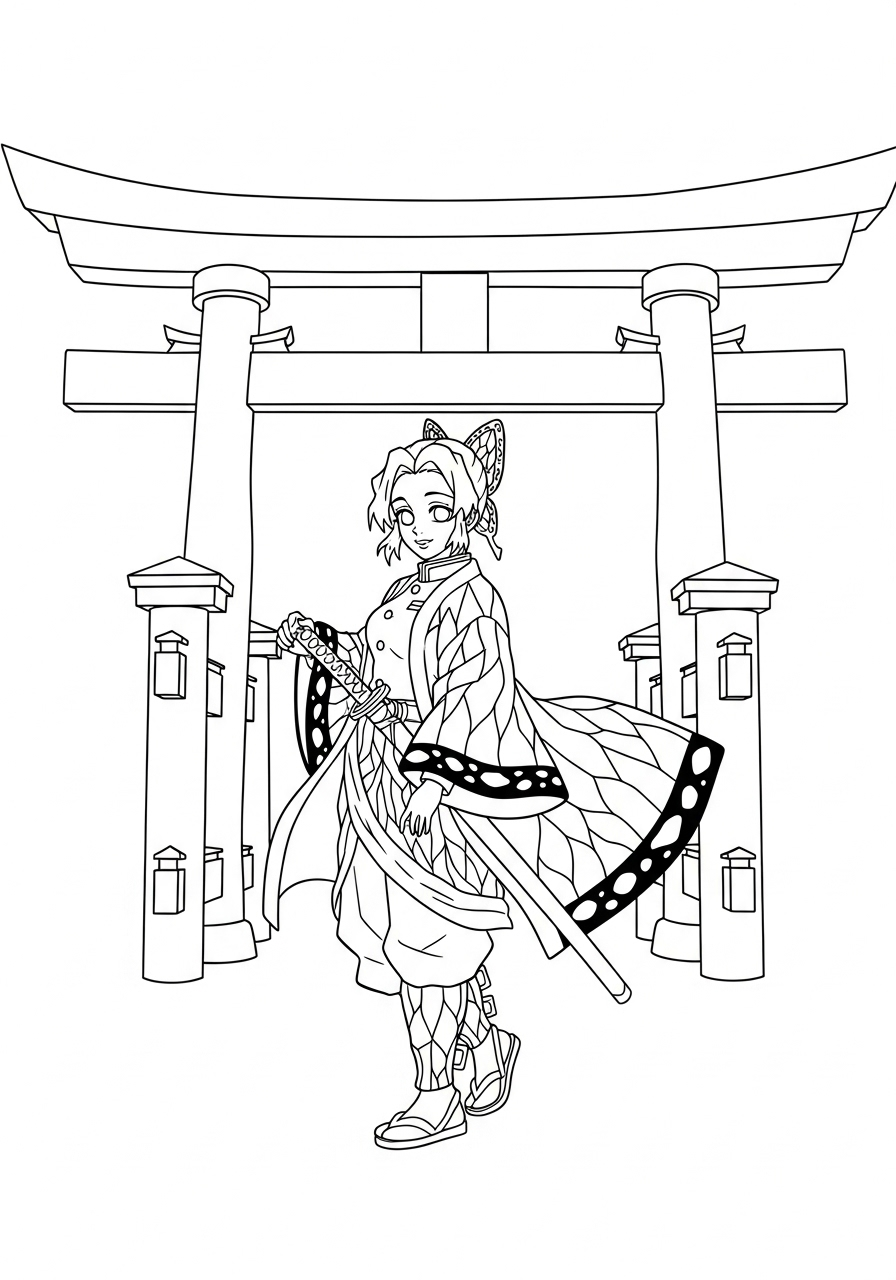 Shinobu Kocho 6 Shinobu Kocho disegno da colorare facile