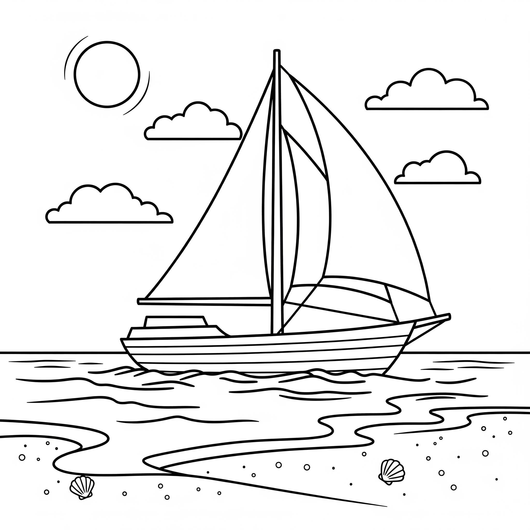 Spiaggia 3 da colorare Spiaggia disegno facile bambini