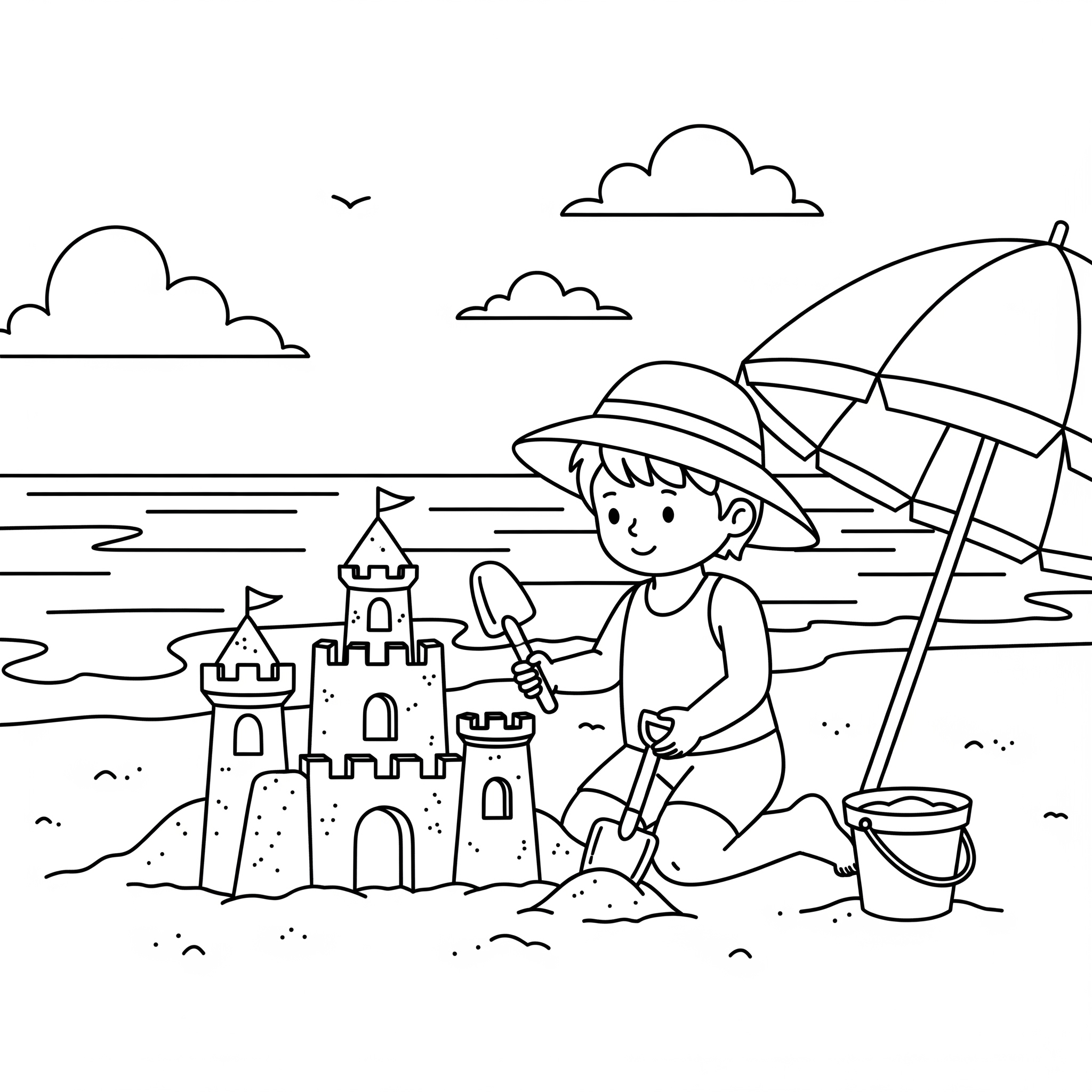 Spiaggia 2 disegni da colorare Spiaggia