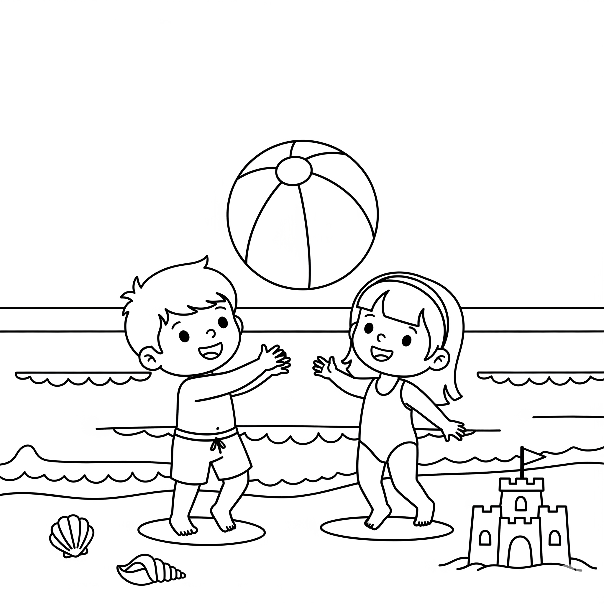 Spiaggia 19 immagini di Spiaggia da colorare per bambini 1