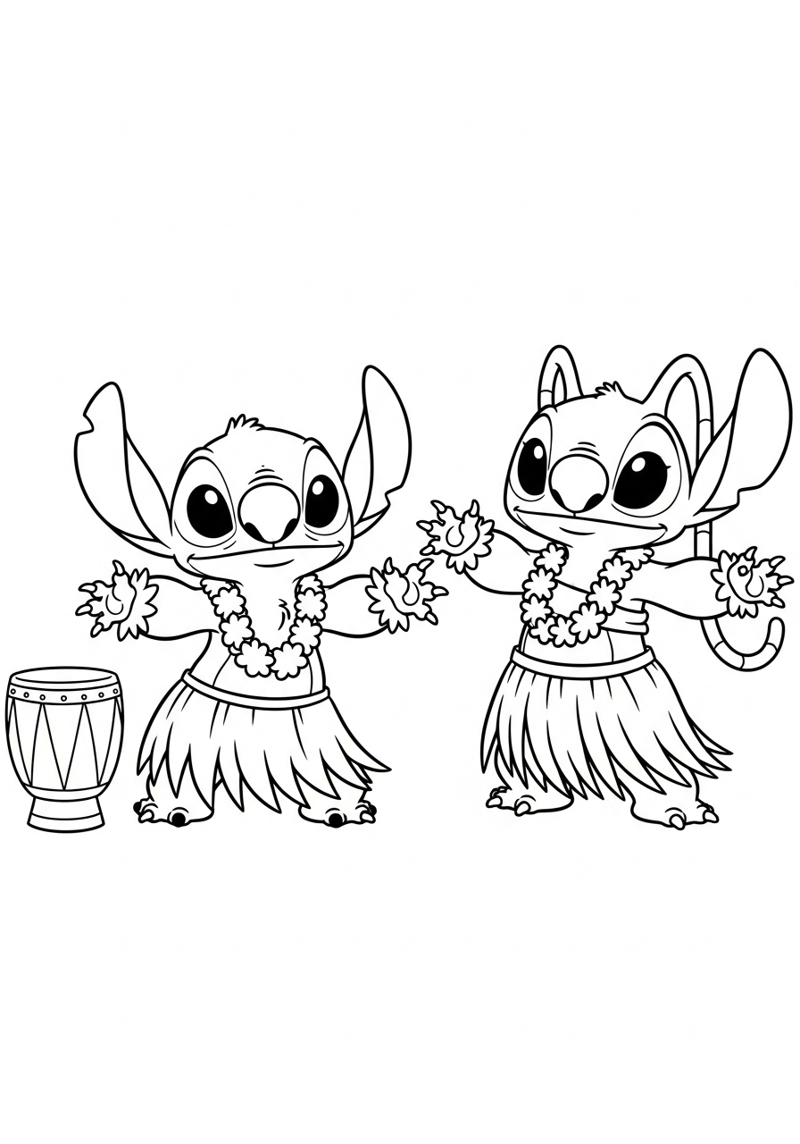 Stitch & Angel 5 Stitch & Angel da colorare per bambini