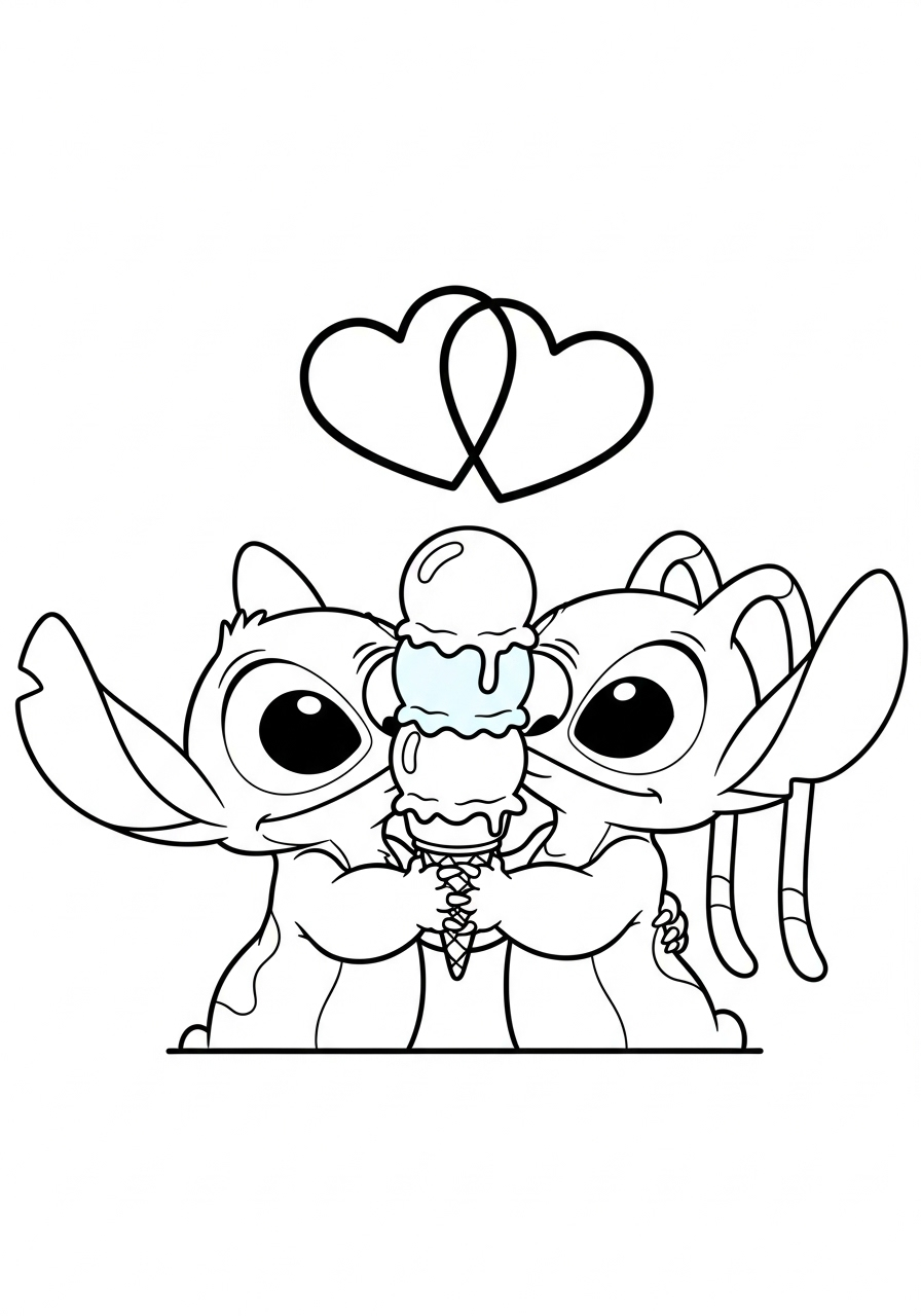 Stitch & Angel 20 foto di Stitch & Angel da colorare