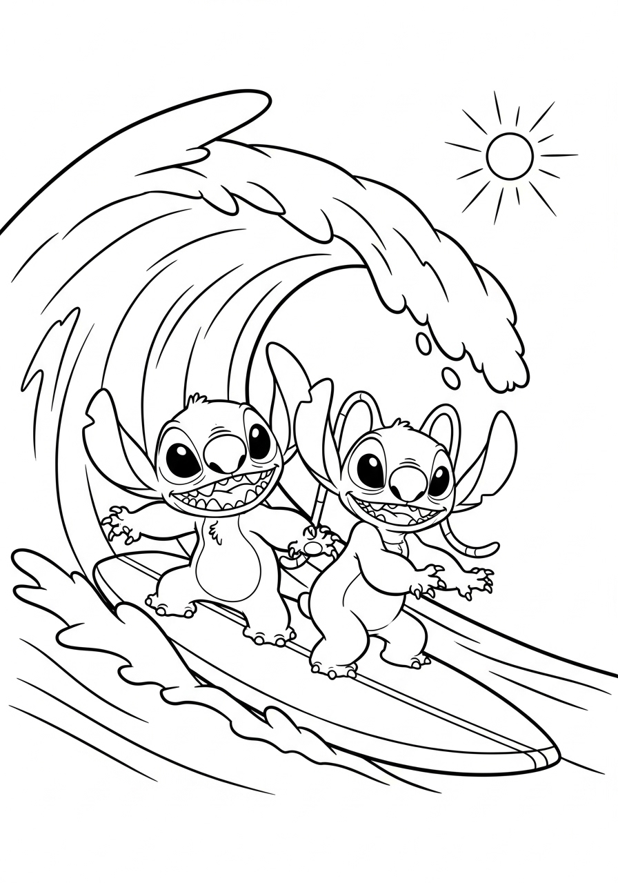 Stitch & Angel 18 Stitch & Angel da stampare e colorare per bambini