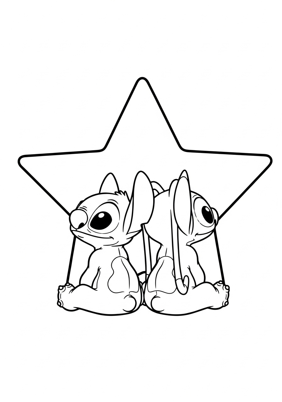 Stitch & Angel 17 foto Stitch & Angel da colorare 2