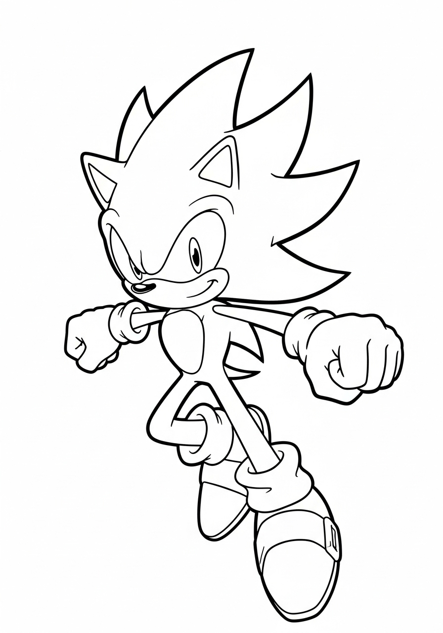 Super Sonic 19 Super Sonic da colorare bambini 1
