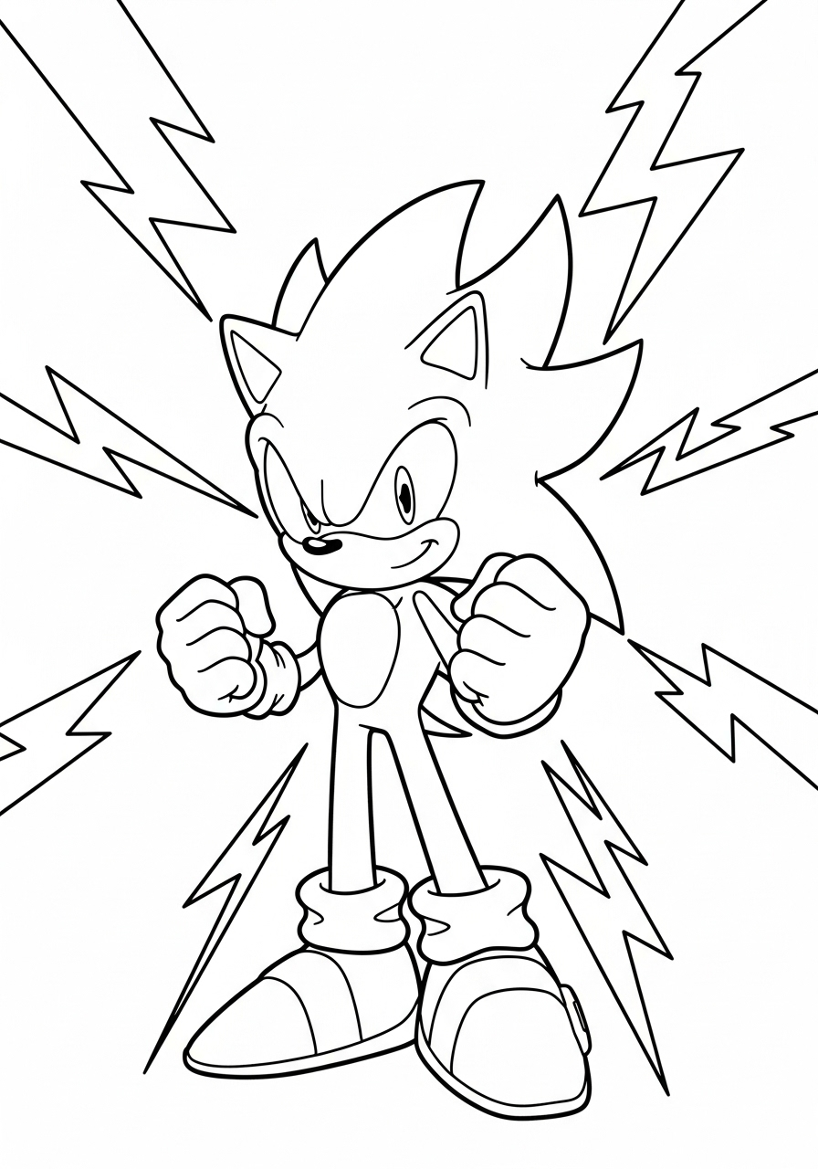 Super Sonic 10 disegni da colorare Super Sonic per bambini