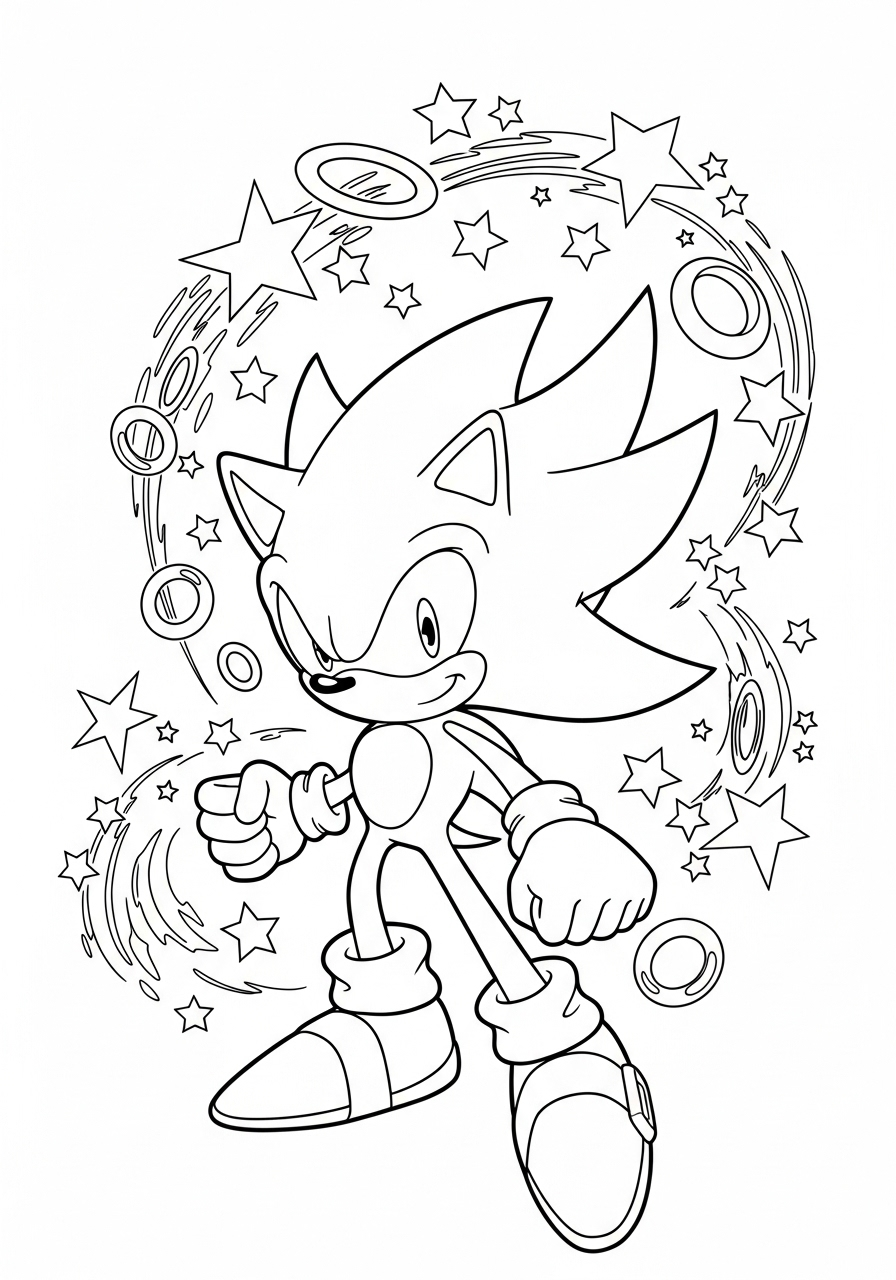 Super Sonic 8 Super Sonic da colorare e stampare gratis