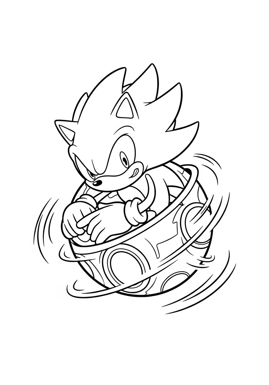 Super Sonic 4 disegno Super Sonic da colorare per bambini