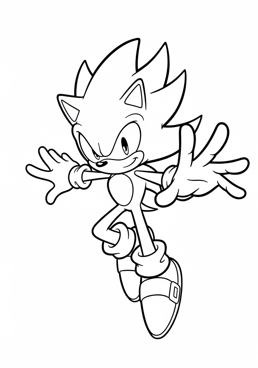 Super Sonic 18 disegni di Super Sonic da colorare per bambini