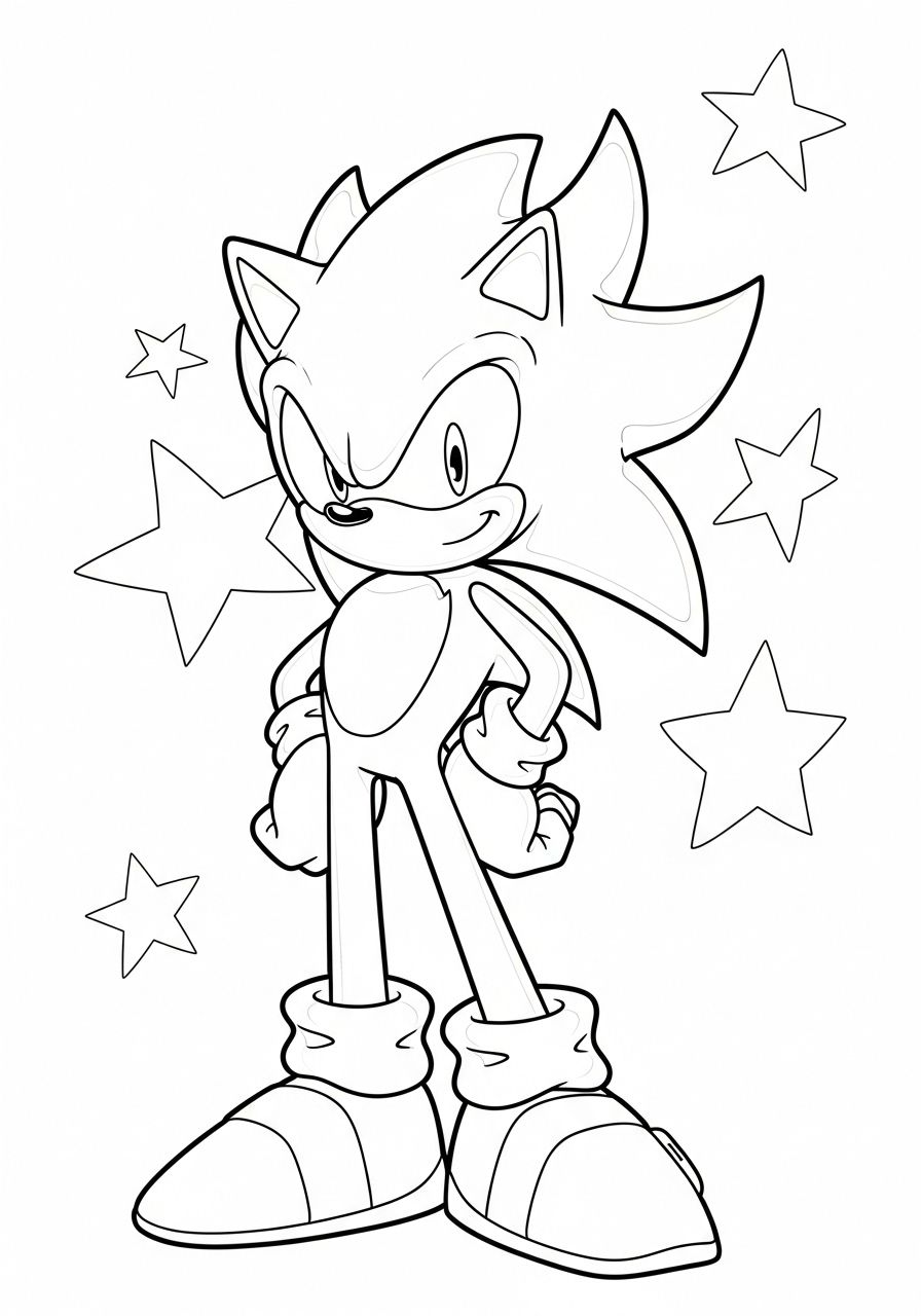 Super Sonic 17 disegni di Super Sonic da colorare e stampare