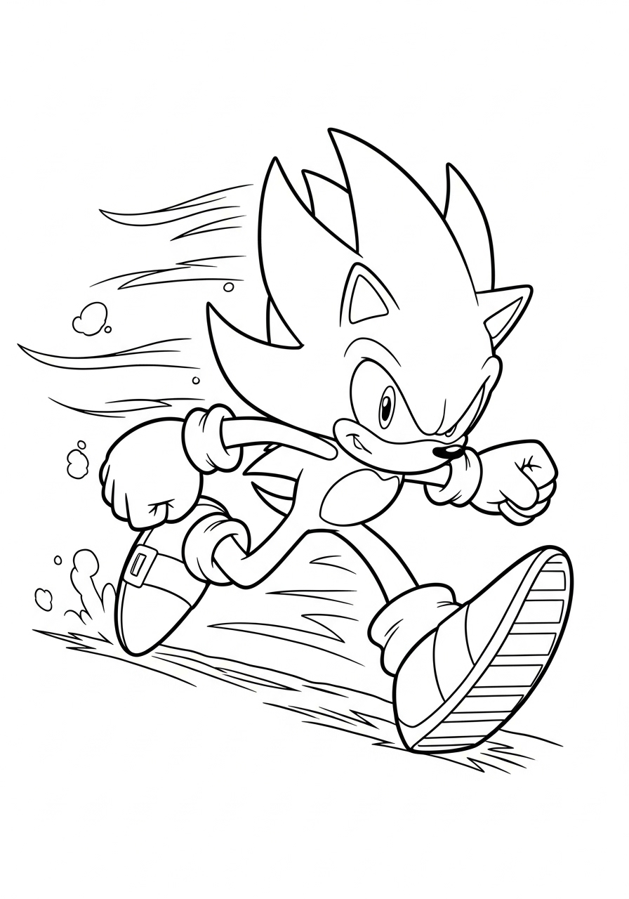 Super Sonic 16 da colorare Super Sonic disegno facile bambini 1