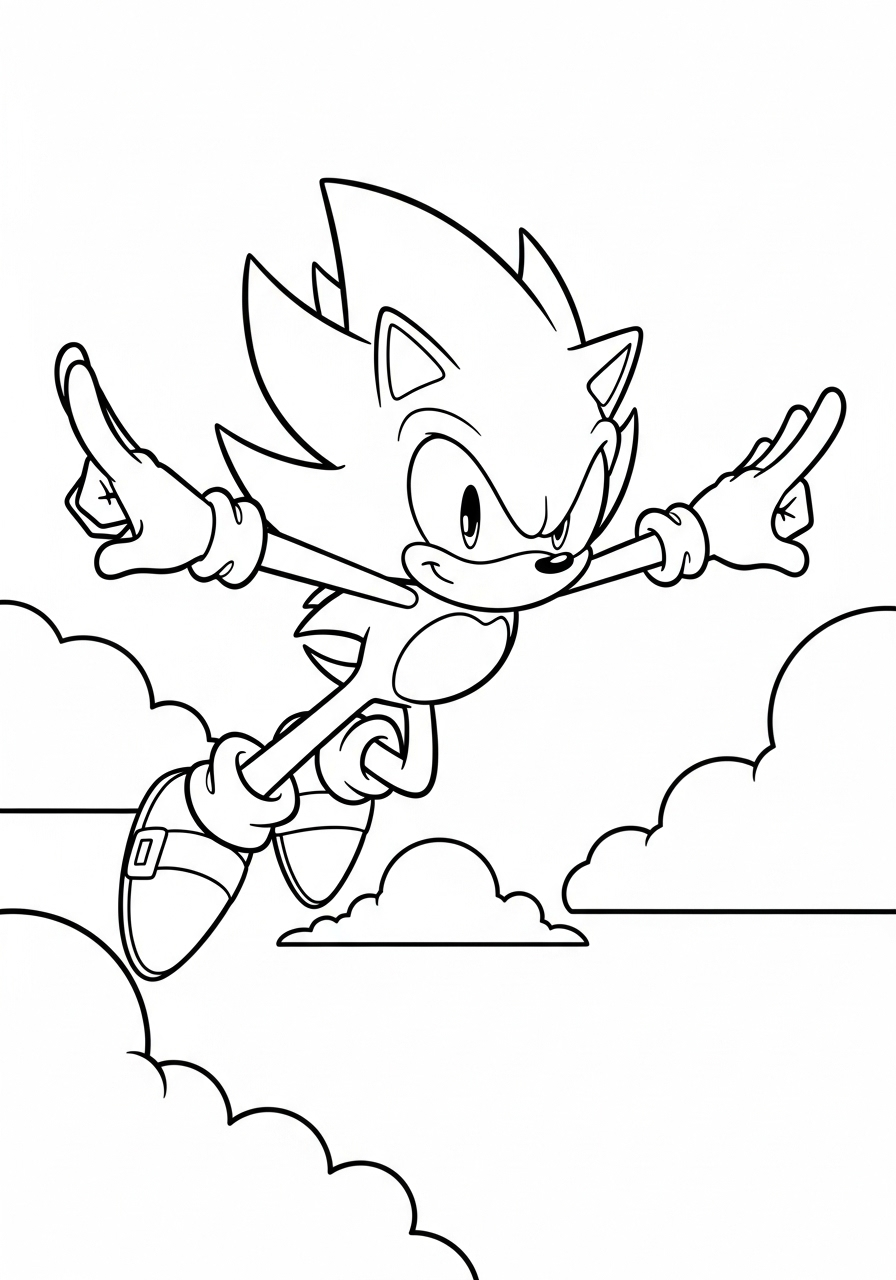 Super Sonic 15 da colorare Super Sonic disegno facile bambini