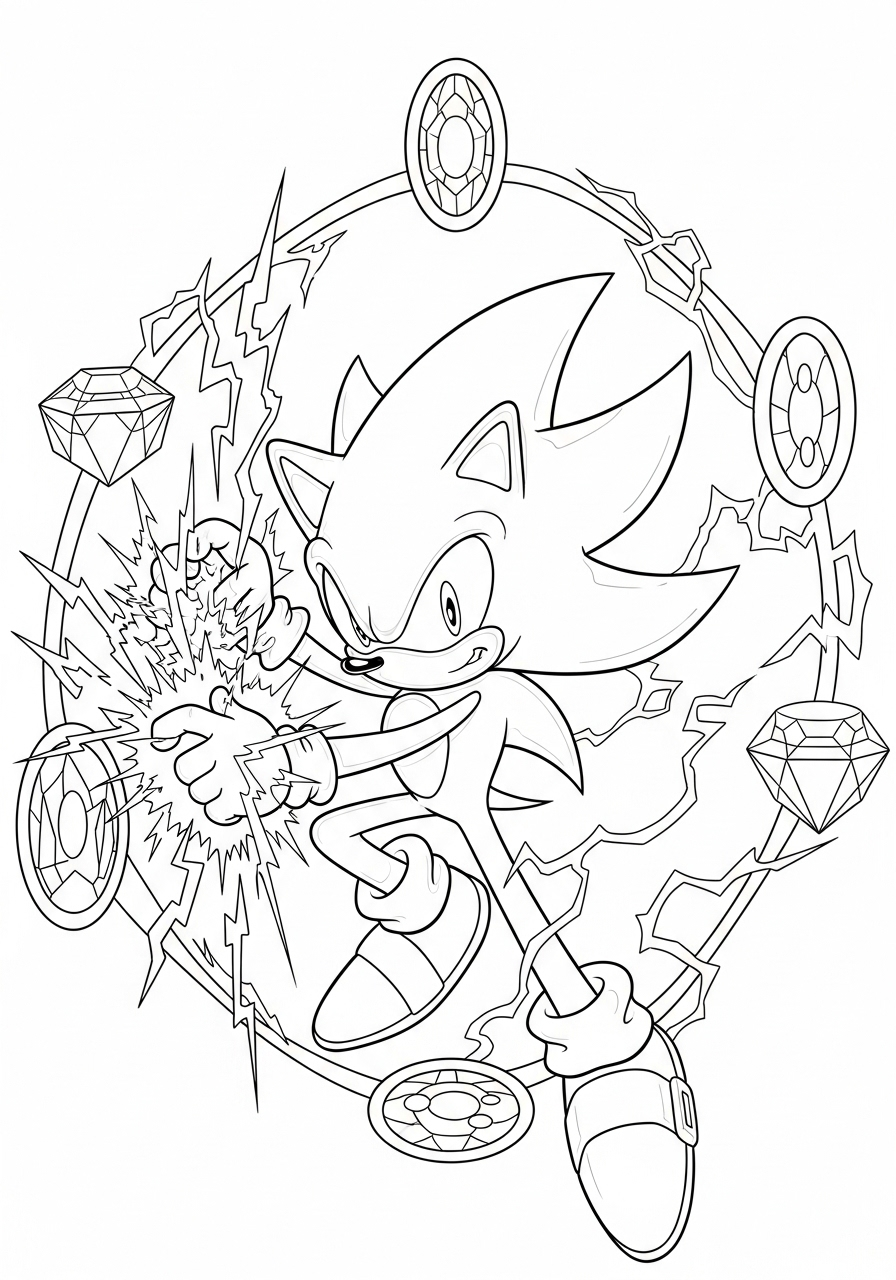 Super Sonic 14 disegni Super Sonic da colorare online