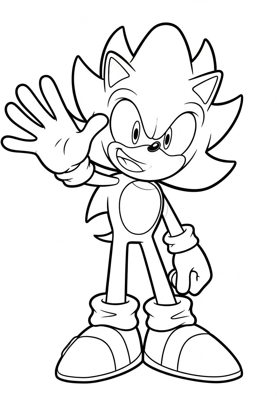 Super Sonic 13 immagini da colorare Super Sonic gratis