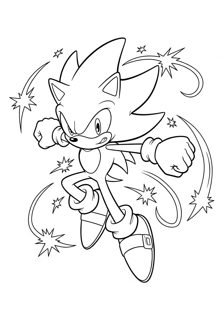 Super Sonic 12 Super Sonic da colorare e stampare