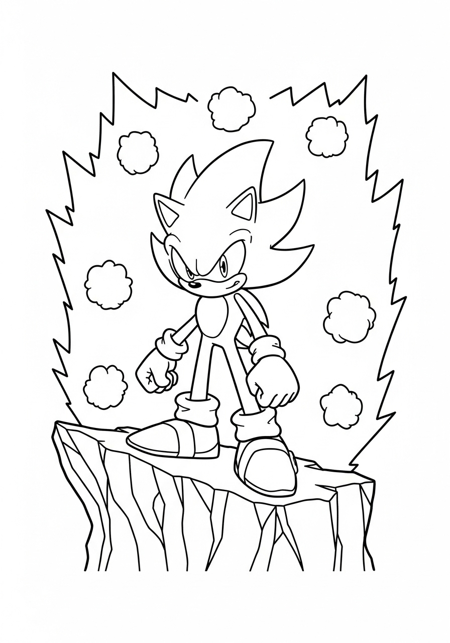 Super Sonic 11 disegni da colorare Super Sonic da stampare