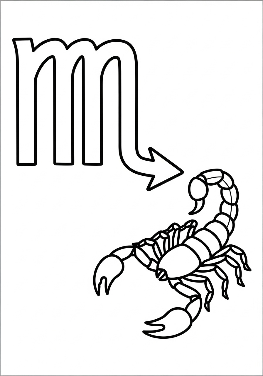 Scorpione 13 scorpione disegno da colorare facile 1