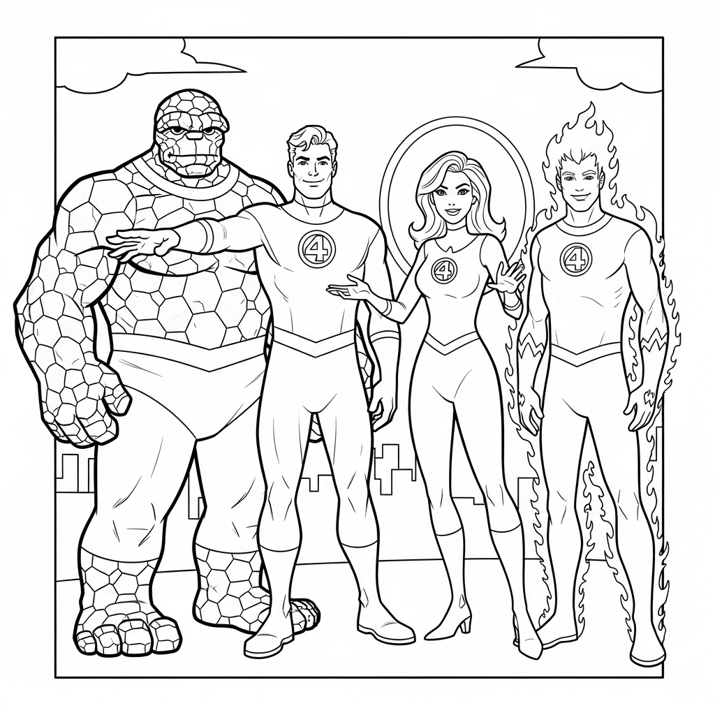Fantastici Quattro da colorare thumbnail