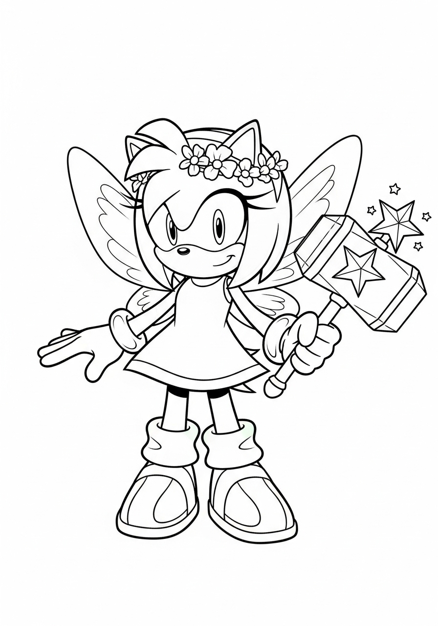 Amy Rose 9 Amy Rose da colorare a4