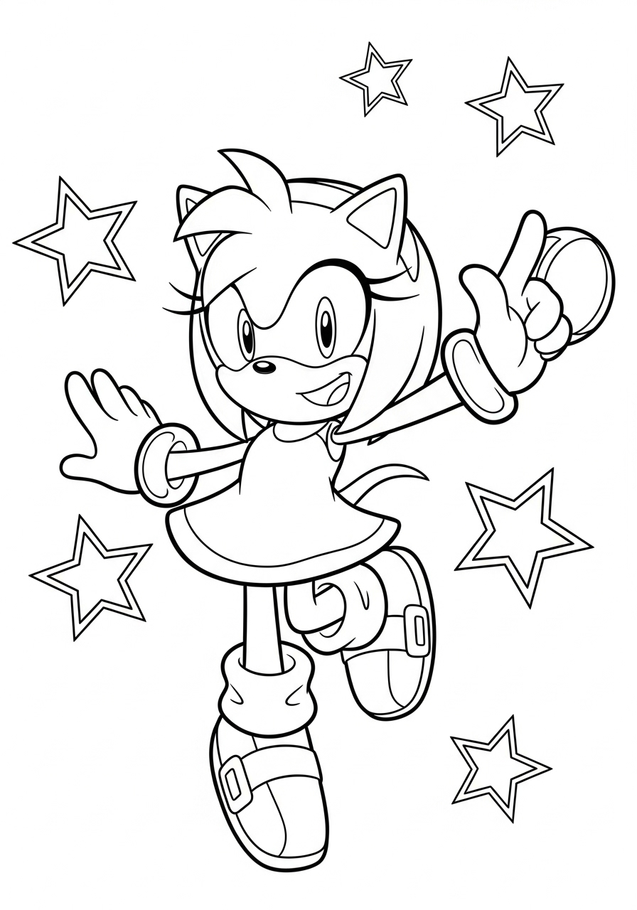 Amy Rose 15 disegni da colorare Amy Rose 1