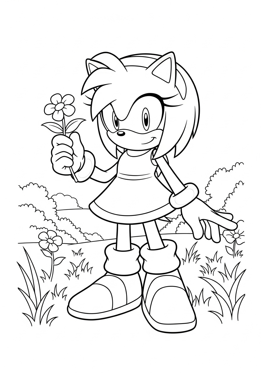 Amy Rose 14 immagini di Amy Rose da colorare e stampare 1