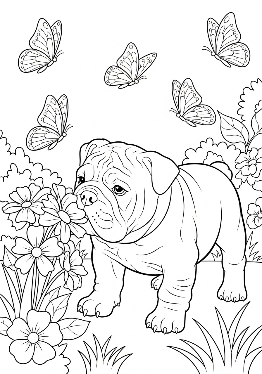 Bulldog 9 Bulldog da colorare bambini 1