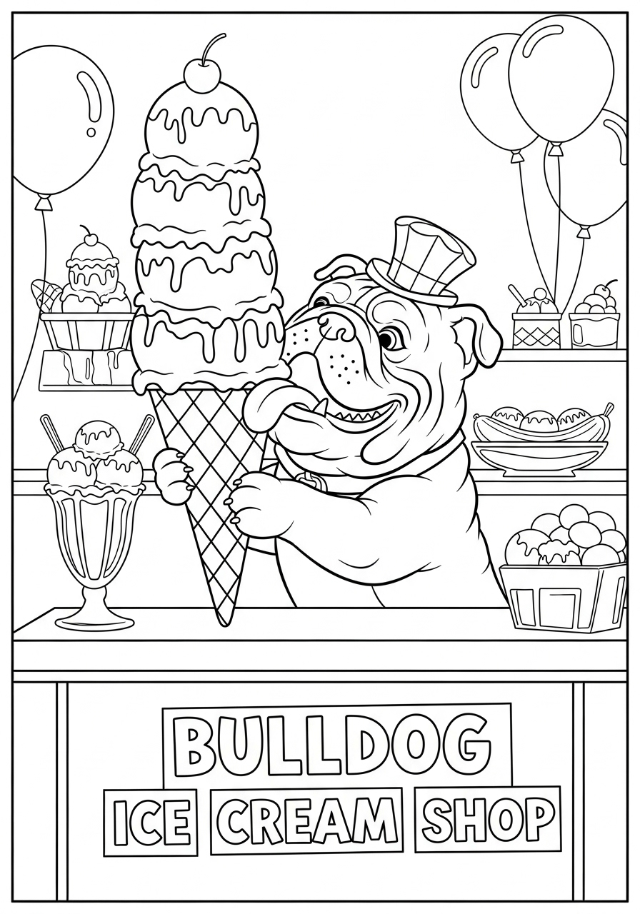Bulldog 5 immagine di Bulldog da colorare