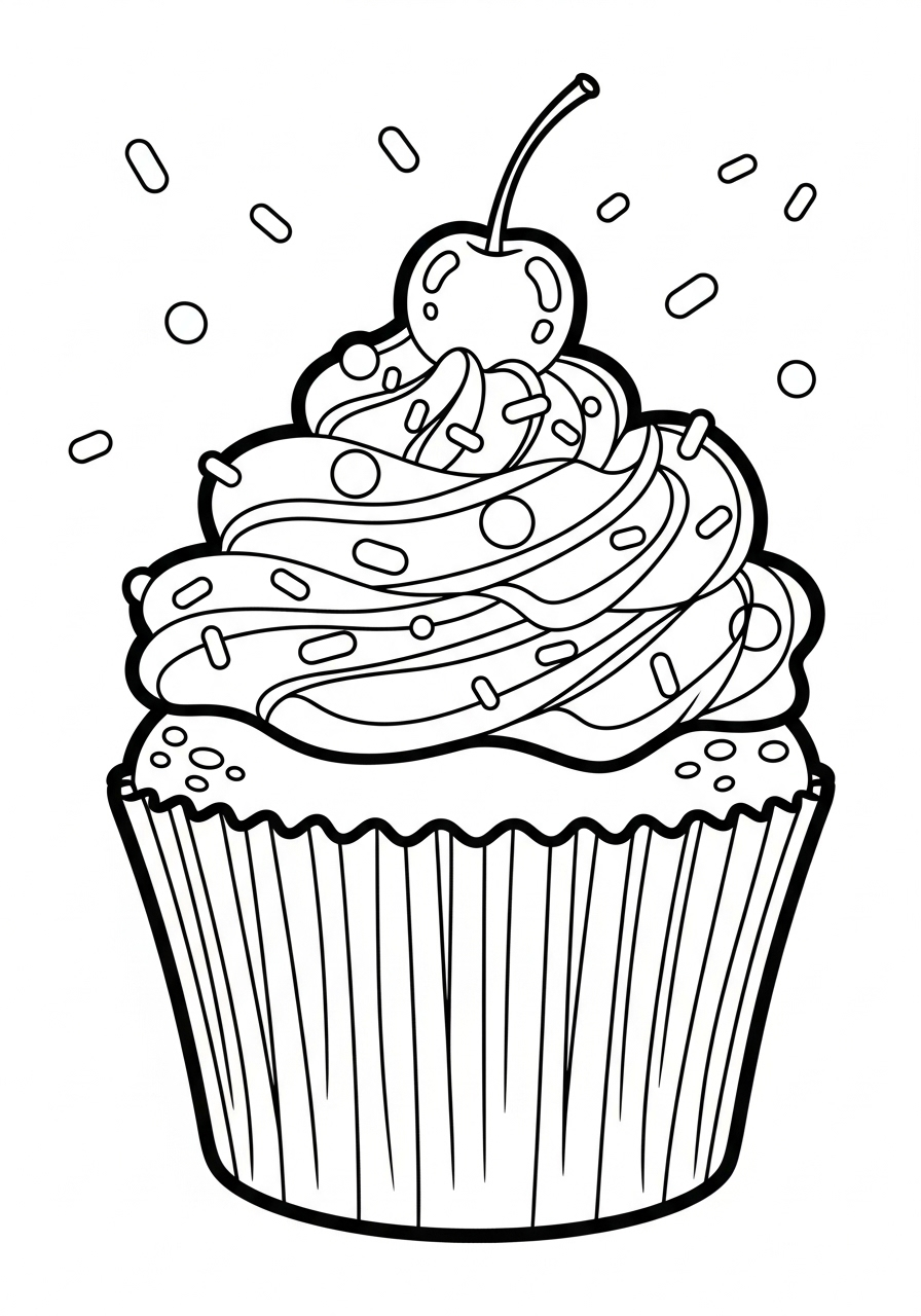 Cupcake 20 disegni Cupcake da colorare per bambini