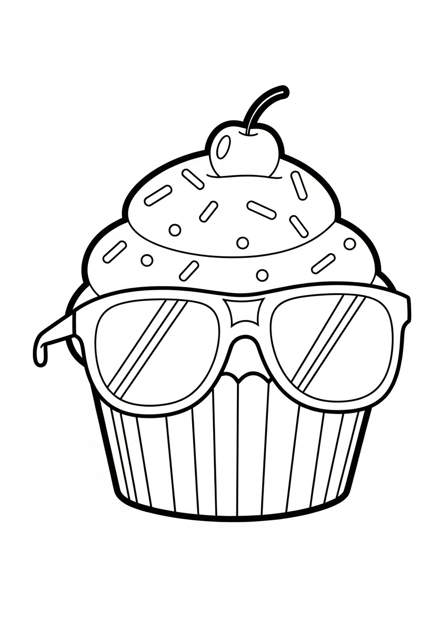 Cupcake 6 disegni di Cupcake da colorare e stampare 1