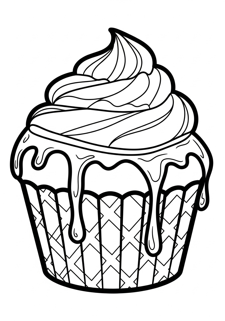 Cupcake 4 disegno di Cupcake da stampare e colorare