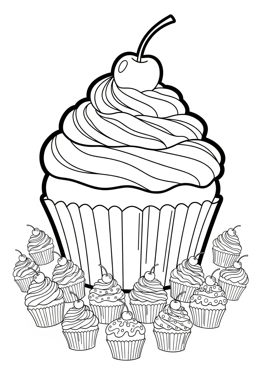 Cupcake 2 disegni da colorare gratis Cupcake
