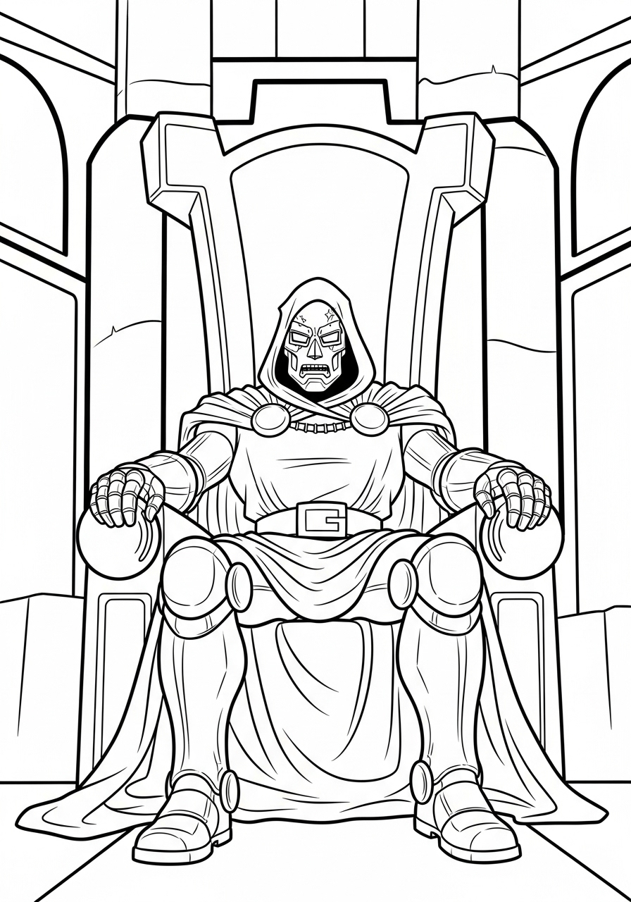 Doctor Doom 20 disegni di Doctor Doom da colorare da stampare 1