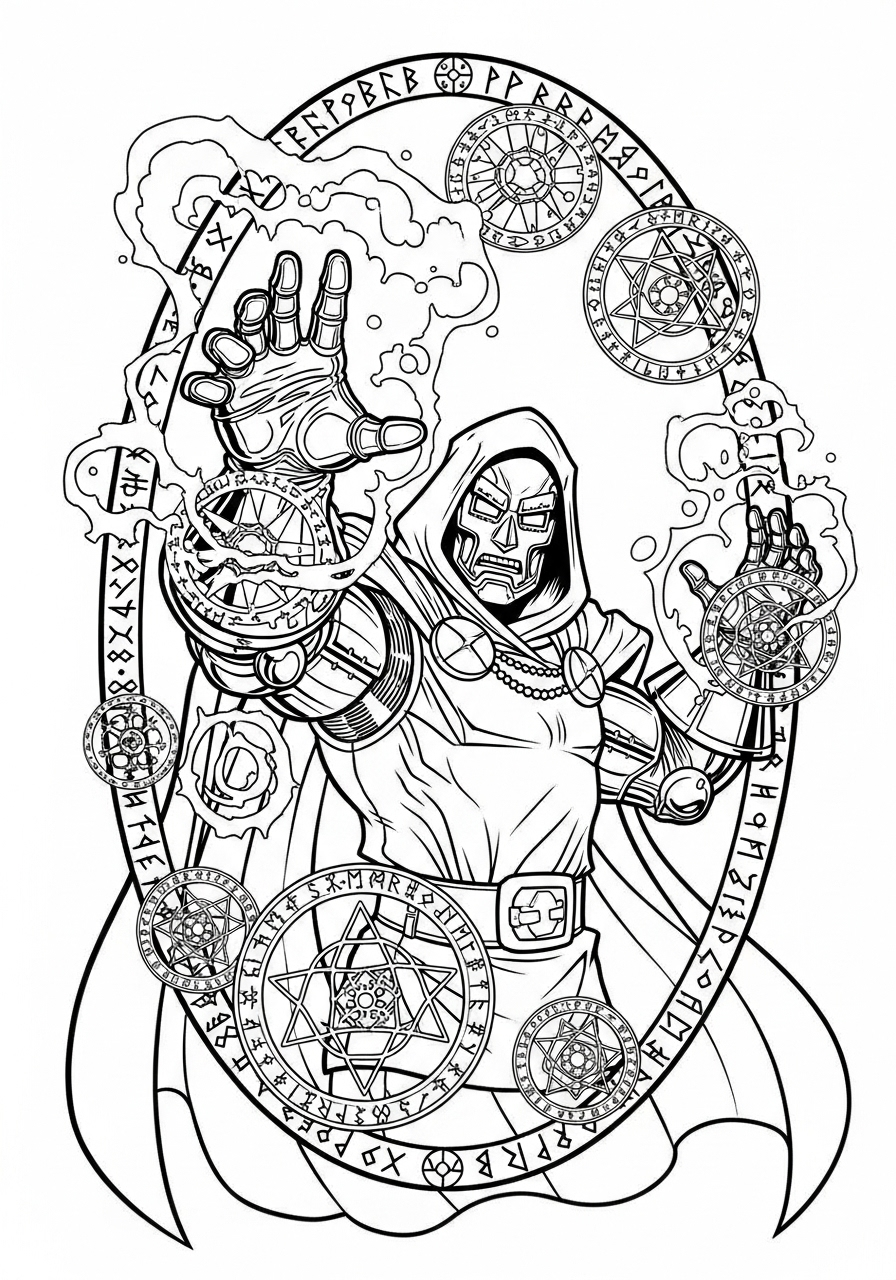 Doctor Doom 18 disegni Doctor Doom da colorare pdf