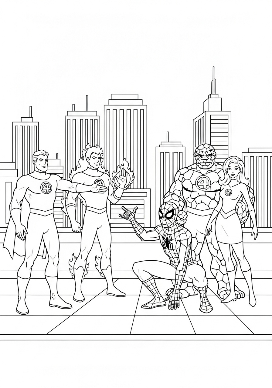 Fantastici Quattro 7 disegni Fantastici Quattro da colorare gratis 1