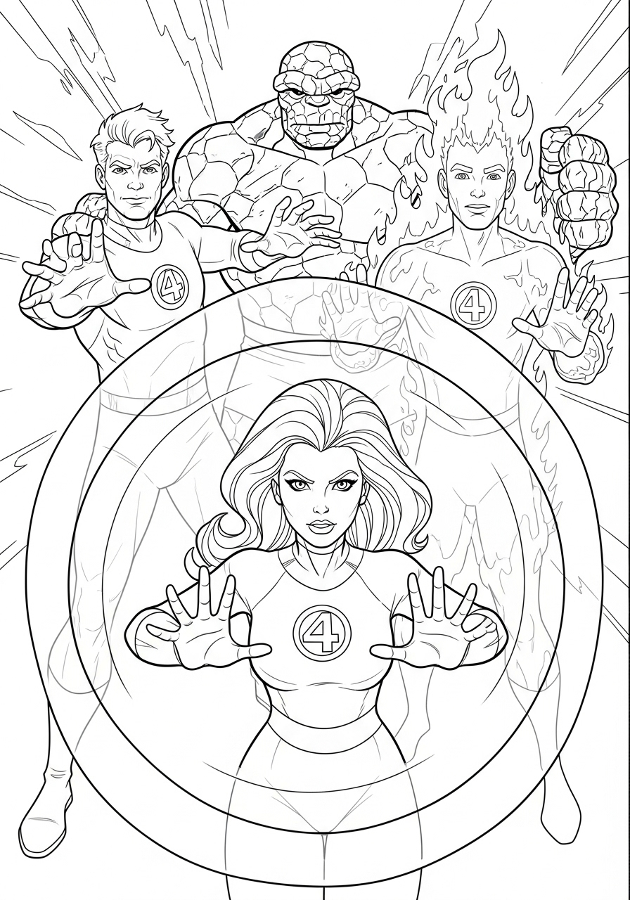 Fantastici Quattro 19 Fantastici Quattro da colorare e stampare a4