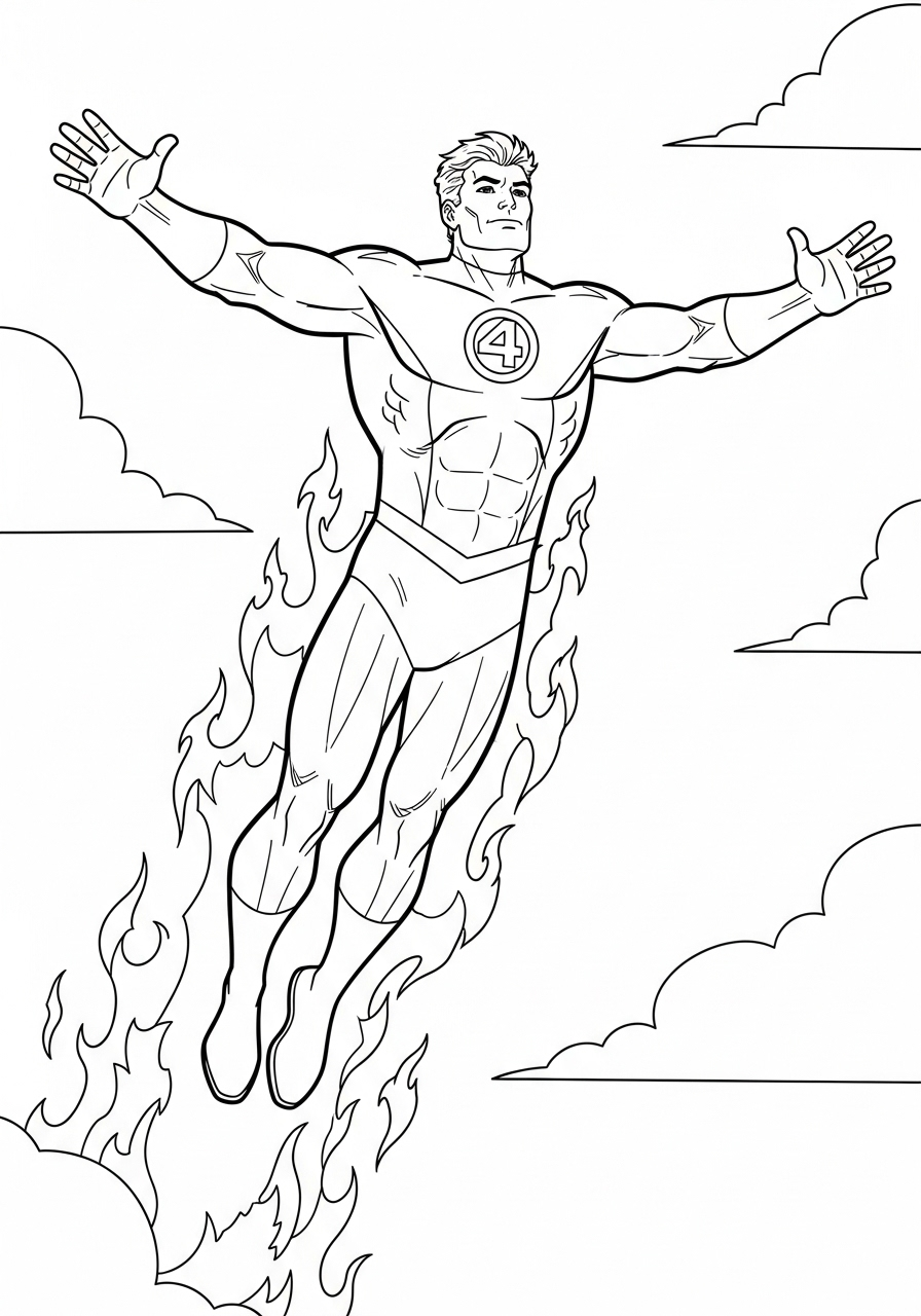 Fantastici Quattro 18 Fantastici Quattro disegni da colorare per bambini maschi