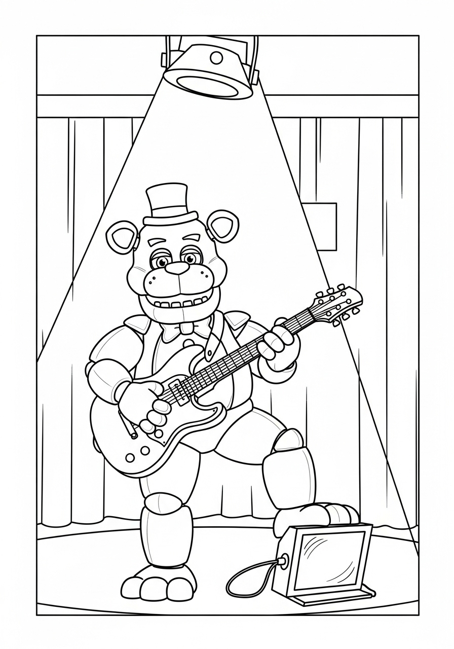 Freddy Fazbear 12 Freddy Fazbear da colorare pdf 1