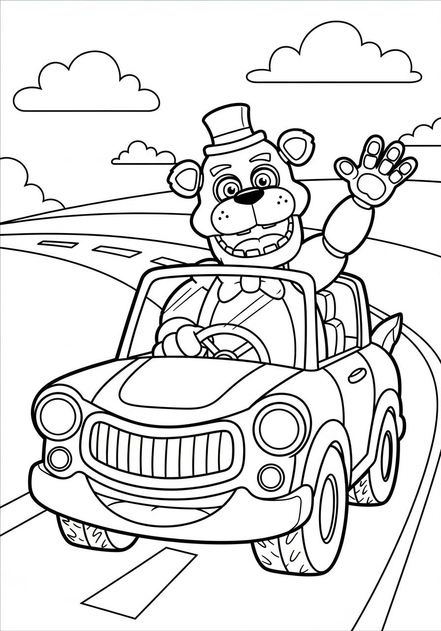 Freddy Fazbear 7 Freddy Fazbear disegno da colorare facile