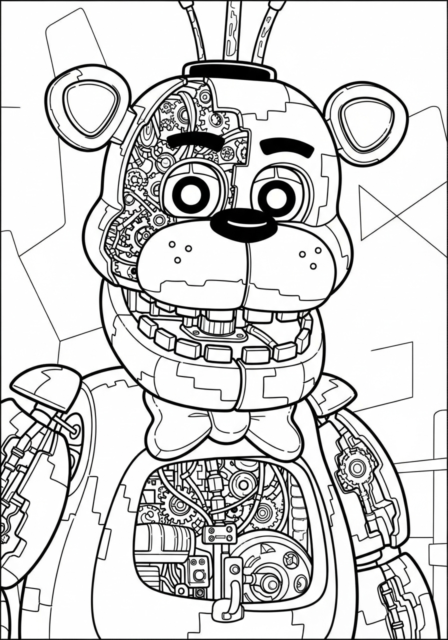 Freddy Fazbear 5 immagini di Freddy Fazbear da colorare per bambini