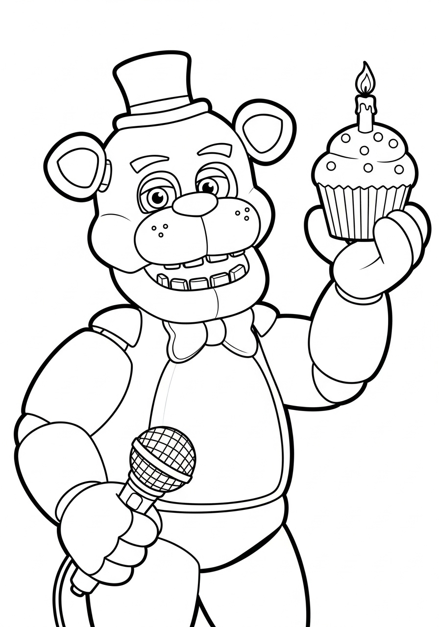 Freddy Fazbear 3 Freddy Fazbear da colorare a4