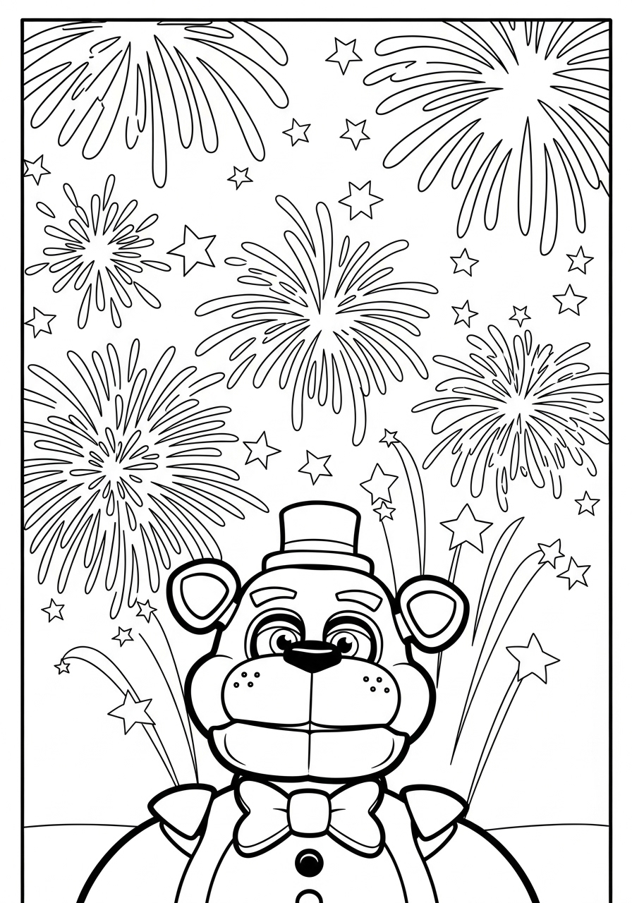 Freddy Fazbear 2 disegni da colorare gratis per bambini di Freddy Fazbear