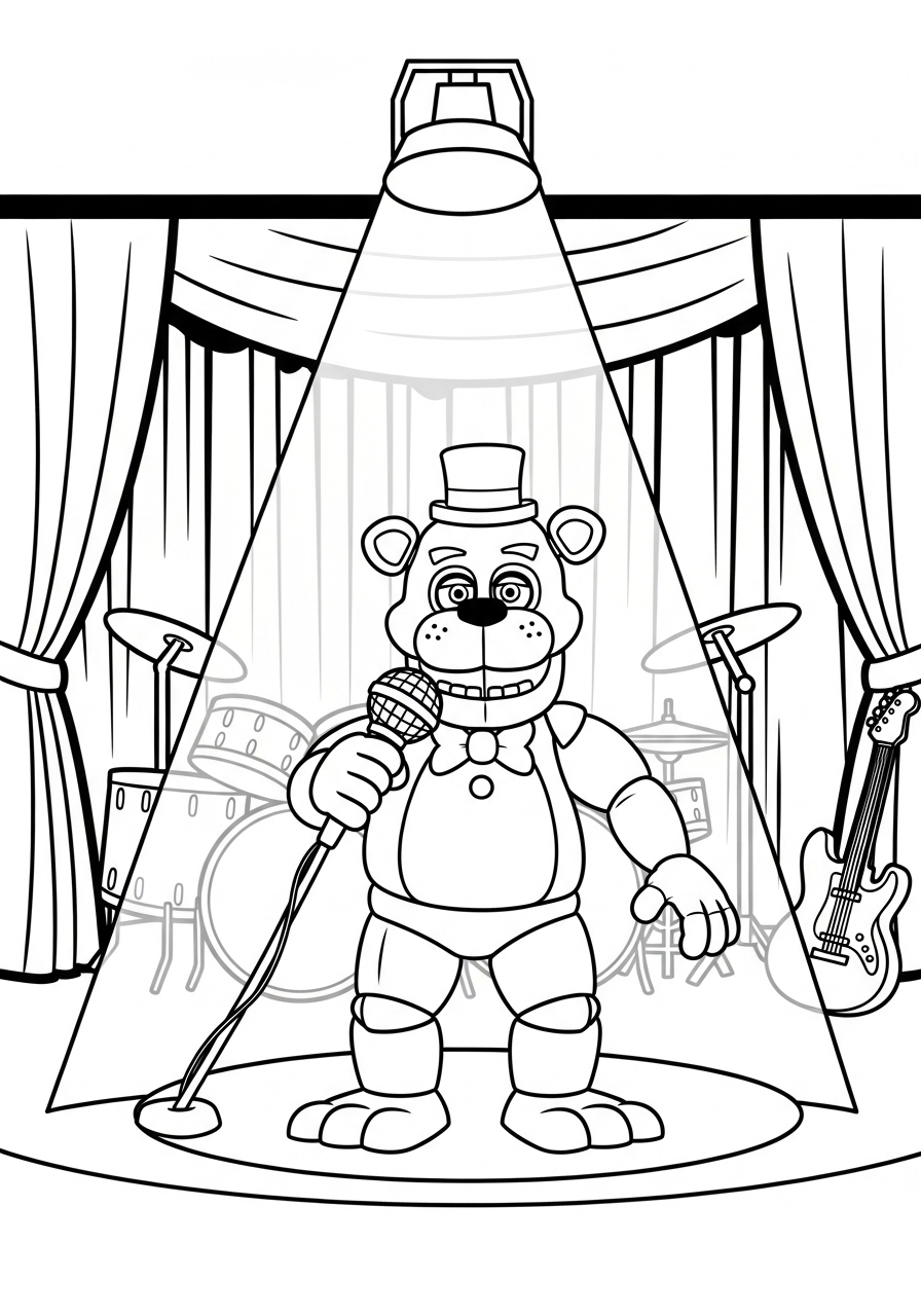 Freddy Fazbear 20 foto di Freddy Fazbear da colorare