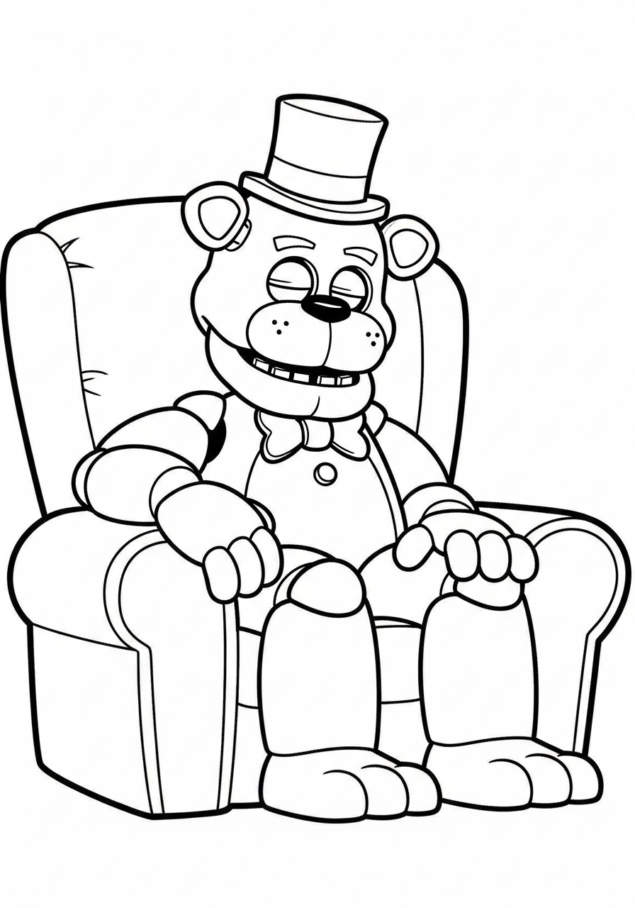 Freddy Fazbear 17 Freddy Fazbear da colorare per bambini