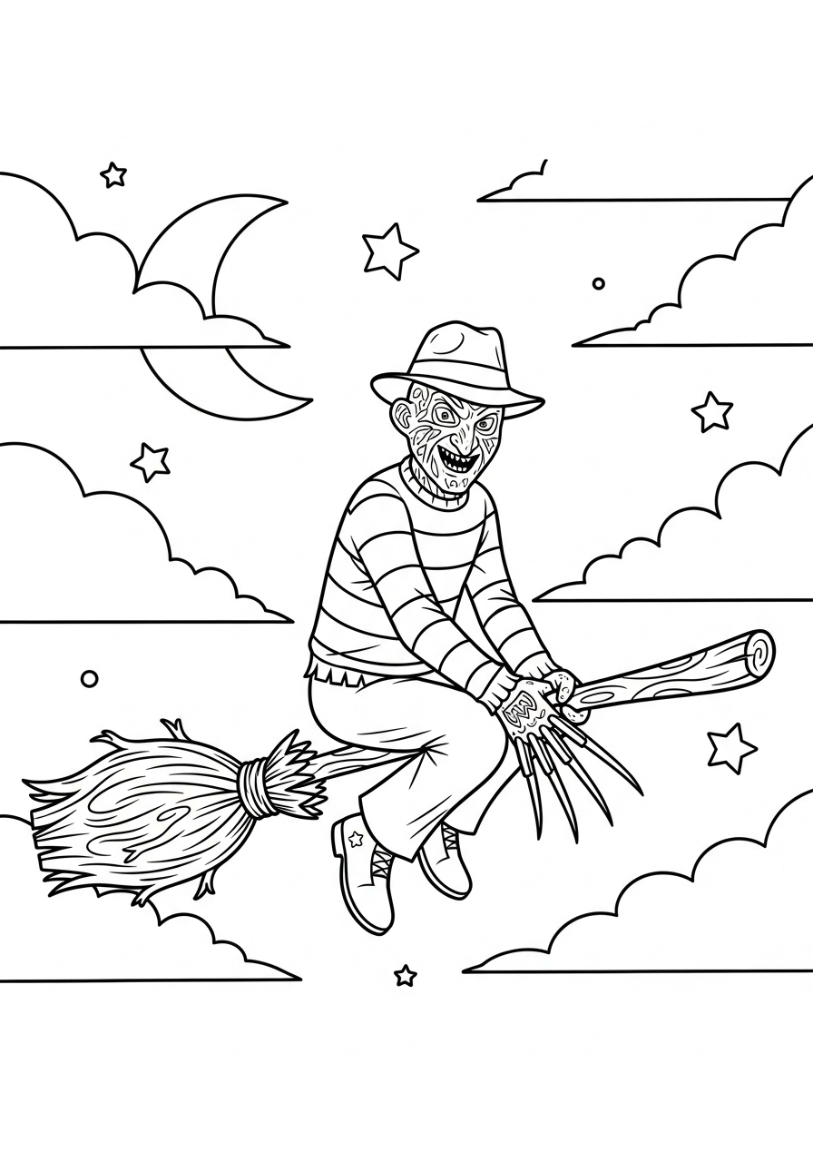 Freddy Krueger 14 disegni Freddy Krueger da colorare per bambini