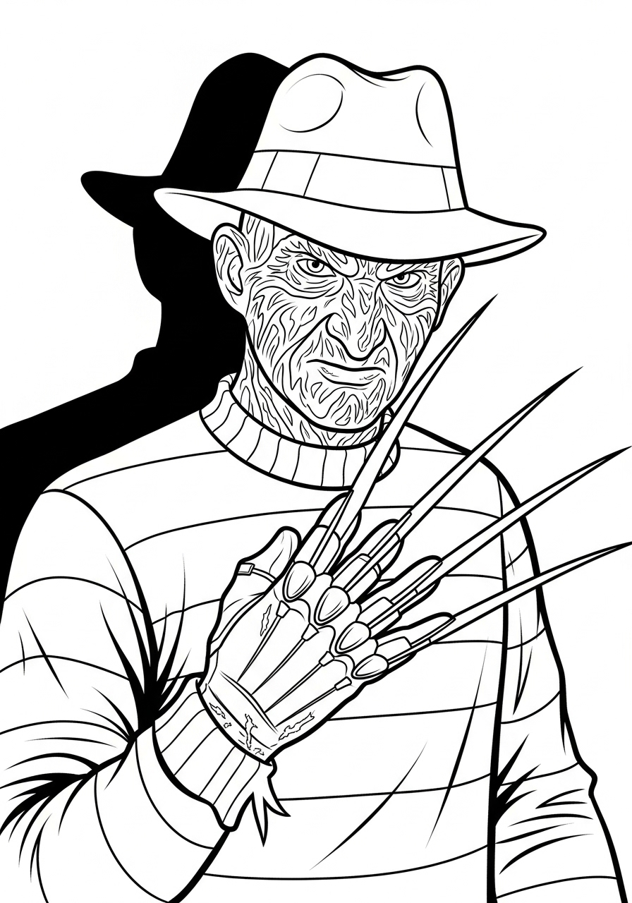 Freddy Krueger 13 disegni di Freddy Krueger da colorare per bambini
