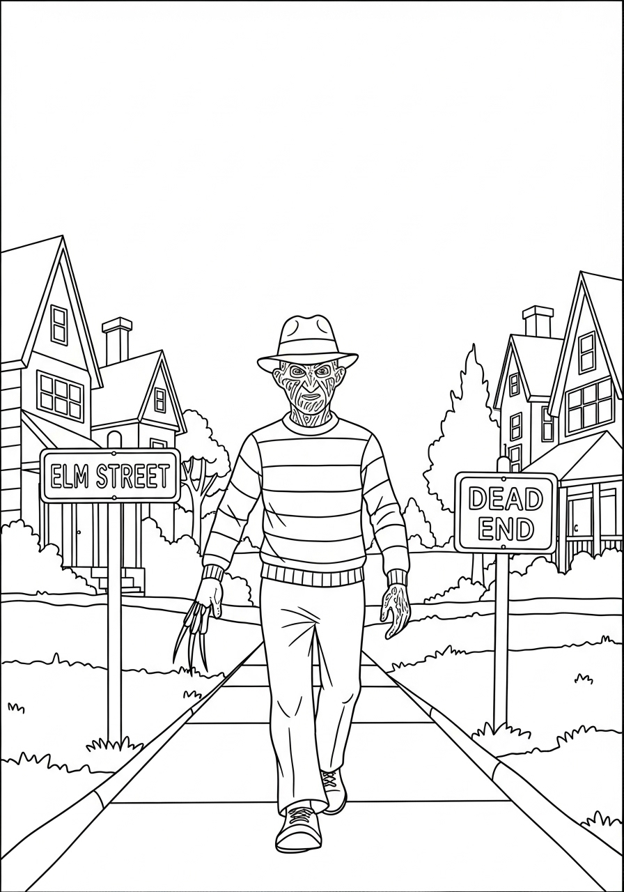 Freddy Krueger 8 disegni da stampare e colorare Freddy Krueger