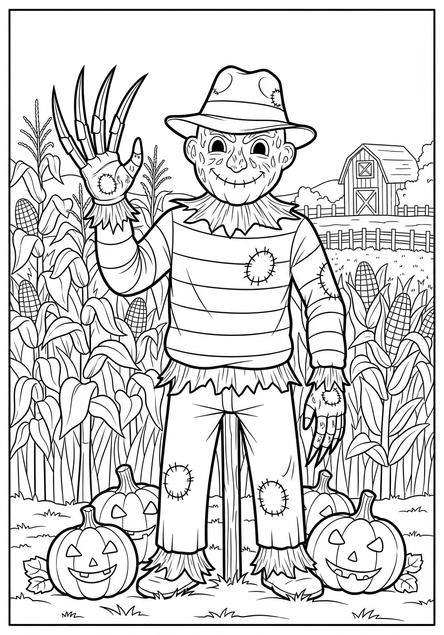 Freddy Krueger 4 da colorare Freddy Krueger disegno facile bambini