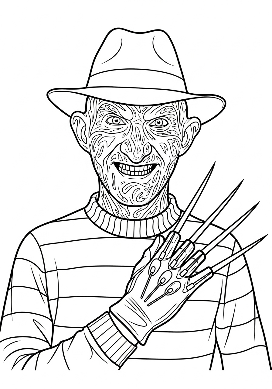 Freddy Krueger 22 disegni di Freddy Krueger da colorare da stampare