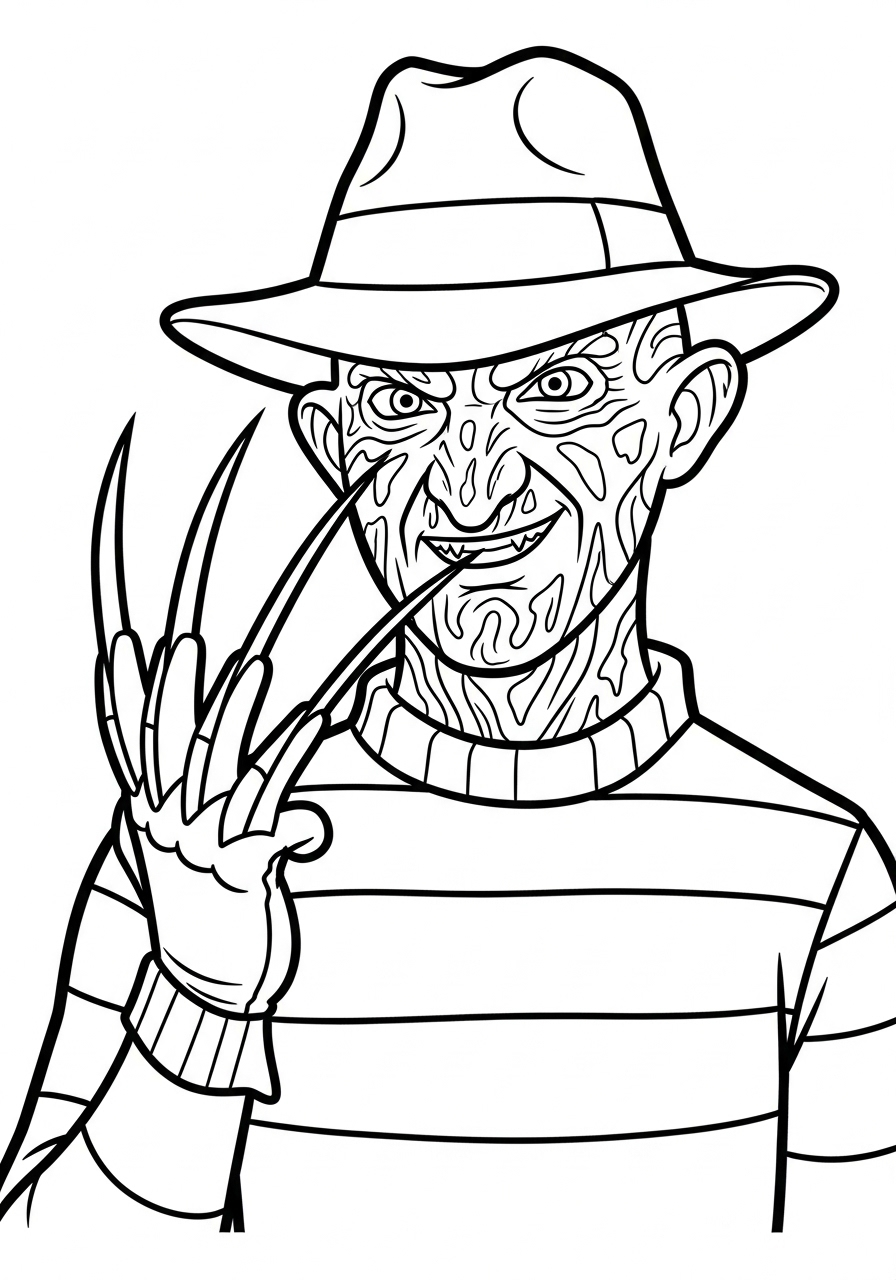 Freddy Krueger 21 immagini da colorare di Freddy Krueger