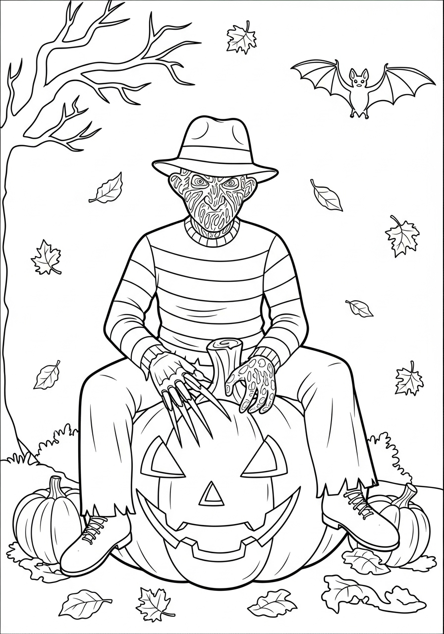 Freddy Krueger 20 Freddy Krueger disegno da colorare facile